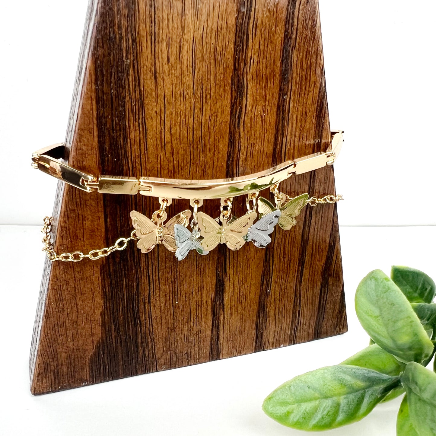 18K Gold Plated Stainless Steel Multi Chains Bracelet with Charms for Women - Elephant Butterfly Dolphins