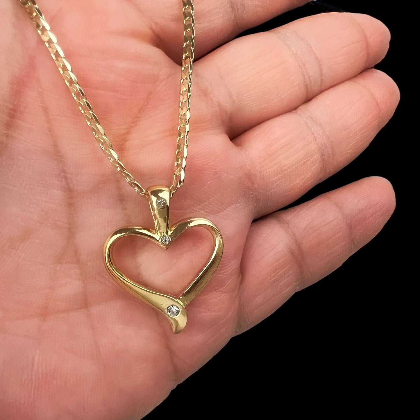 Heart Necklace for Women, 14K Gold Plated Cubic Zirconia Heart Pendant Necklace Jewelry for Women Girls