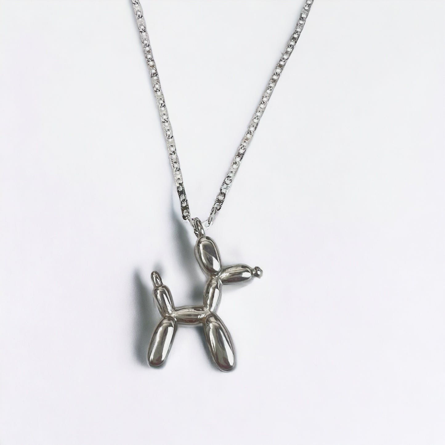 Balloon Dog Necklace Pendant for Men Women Hiphop Charm 20”/ 2mm Necklace Stainless Steel Jewelry